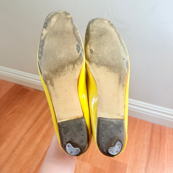 Vintage 1970s Retro Deb Don Slippers Yellow Orange Lace Toe Flats Size 7 - Picture 7 of 7
